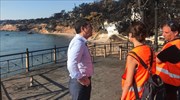 PM Tsipras tours wild-fire ravaged area a week after blaze