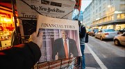 ΗΠΑ: Με κύριο άρθρο για την επίθεση Τραμπ στην ελευθερία του Τύπου κυκλοφορούν 100 εφημερίδες