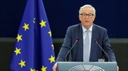 Juncker again asked about Greek pension cuts; repeats that agreed-to measures must be implemented