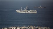 USS Mout Whitney an imposing sight off Thessaloniki