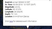 Light quake off southeast Crete