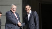 Cordial handover at foreign ministry between Tsipras, Kotzias; Greek DM, coalition partner insinuates bribery in Skopje vote