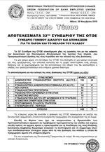 Αποτελέσματα 32ου συνεδρίου ΟΤΟΕ
