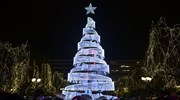 Φωταγωγήθηκε το χριστουγεννιάτικο δέντρο στο Σύνταγμα