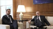 Mitsotakis to Regling: We will respect fiscal target commitment; 7-yr bond issue a vote of confidence for Greek econ