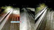 Τρίκαλα: Καταστροφές από ισχυρή χαλαζόπτωση