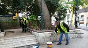 Παρέμβαση καθαριότητας στην πλατεία Αγίου Διονυσίου στο Κολωνάκι