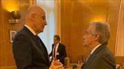 Δένδιας - Γκουτέρες: Στις νομικές υπηρεσίες του ΟΗΕ το μνημόνιο Λιβύης - Τουρκίας
