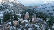 Χίος: Εντυπωσιακές εικόνες από τη χιονισμένη Νέα Μονή του 11ου αιώνα