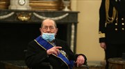 Military honors during funeral for deceased shipowner, philanthropist Tsounis