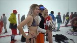 Bikini skiing event marks end of the winter season at Sochi.