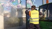Εργασίες καθαρισμού από γκράφιτι στα ηχοπετάσματα επί της Λεωφόρου Κηφισού