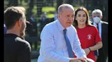 Turkish President Erdogan plays basketball