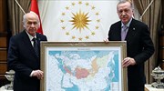 Πρόκληση Ερντογάν: Κύπρος και Δυτική Θράκη σε χάρτη «τουρκικών χωρών»