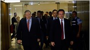 Σύσκεψη Γ. Παπανδρέου - Ευ. Βενιζέλου - Γ. Παπακωνσταντίνου μετά το υπουργικό