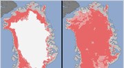 Γροιλανδία: Σοκάρει η συρρίκνωση των πάγων τον Ιούλιο