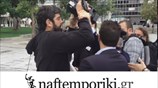 Ενταση λίγο πριν την έναρξη της παρέλασης