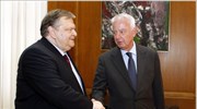 Ο πρόεδρος του ΠΑΣΟΚ Ευάγγελος Βενιζέλος σε δηλώσεις του, μετά τη σημερινή ...