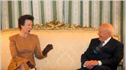 Την Πριγκίπισσα Αννα του Ηνωμένου Βασιλείου δέχθηκε σήμερα στο Προεδρικό Μέγαρο ο ...