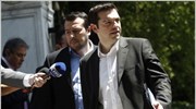 Ο επικεφαλής του ΣΥΡΙΖΑ Αλέξης Τσίπρας εξέρχεται από το Προεδρικό Μέγαρο, μετά ...