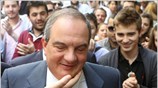 Ο υποψήφιος βουλευτής της Νέας Δημοκρατίας στη Θεσσαλονίκης Κώστας Καραμανλής κατά την ...