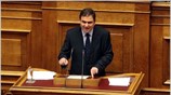 Ο υφυπουργός Οικονομικών, Φίλιππος Σαχινίδης, μιλά στη συζήτηση στην Ολομέλεια της Βουλής, ...