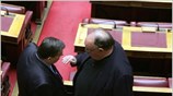 Ο πρόεδρος του ΛΑΟΣ Γιώργος Καρατζαφέρης και ο αντιπρόεδρος της κυβέρνησης Θεόδωρος ...