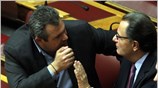 Οι βουλευτές της Νέας Δημοκρατίας Παναγιώτης Καμμένος (Α) και Πάνος Παναγιωτόπουλος (Δ) ...