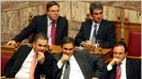 Υπουργοί της κυβέρνησης συμμετέχουν στη συζήτηση στη Βουλή για την παροχή ψήφου ...