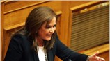 Η πρόεδρος της Δημοκρατικής Συμμαχίας Ντόρα Μπακογιάννη μιλάει στη συζήτηση στη Βουλή ...
