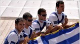 Το ασημένιο μετάλλιο στην τετράκωπο άνευ πηδαλιούχου κέρδισαν οι Γιώργος Τζιάλλας, Γιάννης ...