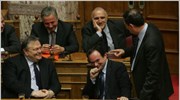 Ο υπουργός Οικονομικών Γιώργος Παπακωνσταντίνου (Κ) ο υφυπουργός Φίλιππος Σαχινίδης (Δ) και ...