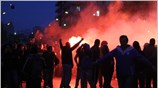 Πορεία διαμαρτυρίας πραγματοποίησαν χθες φίλαθλοι του Ηρακλή σε κεντρικούς δρόμους της Θεσσαλονίκης ...