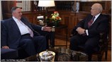 Τον απερχόμενο πρόεδρο του Ελεγκτικού Συνεδρίου του Κράτους, Γιώργο Κούρτη, δέχθηκε σήμερα ...
