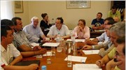 Συνάντηση αντιπροσωπείας του ΣΥΡΙΖΑ, αποτελούμενη από τους Π. Λαφαζάνη, Β. Μουλόπουλο, Π. ...