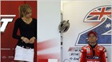 Ο αναβάτης της Ducati Casey Stoner περιμένει δίπλα στη γυναίκα του Adriana ...