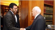 Τον υπουργό Εξωτερικών των Ηνωμένων Αραβικών Εμιράτων Σεΐχη Αμπντουλάχ Μπιν Ζαγιέντ Αλ ...