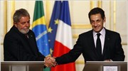 Ο Γάλλος Πρόεδρος Νικολά Σαρκοζί και ο πρόεδρος της Βραζιλίας Λουίς Ινάσιο ...