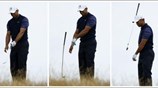 Εκνευρισμένος ο Tiger Woods πετά το μπαστούνι του κατά τη διάρκεια του ...