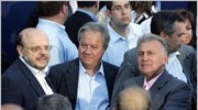 Στιγμιότυπο από την ομιλία του προέδρου της Νέας Δημοκρατίας Κώστα Καραμανλή στην ...