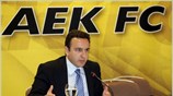 Ο πρόεδρος της ΠΑΕ ΑΕΚ Νίκος Θανόπουλος απαντά σε ερωτήσεις των δημοσιογράφων ...