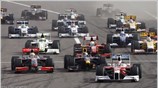 Στιγμιότυπο από την εκκίνηση του Gran Prix του Μπαχρέιν. ...