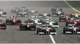 Στιγμιότυπο από την εκκίνηση του Gran Prix του Μπαχρέιν. ...