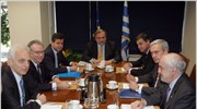 Με τους προέδρους της Εθνικής, της Alpha Bank, της Eurobank, της Πειραιώς ...