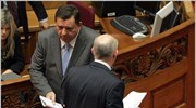 Ο πρόεδρος του ΠΑΣΟΚ Γιώργος Παπανδρέου και ο πρόεδρος του ΛΑΟΣ Γιώργος ...