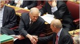 Ο πρόεδρος του ΠΑΣΟΚ Γιώργος Παπανδρέου και ο πρώην πρωθυπουργός Κώστας Σημίτης, ...