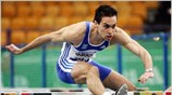 Ο Νίκος Σαϊσάνας τρέχει στο 60μ. εμπόδια κατά τη διάρκεια του Βαλκανικού ...