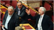 Ο ανεξάρτητος βουλευτής Πέτρος Τατούλης και ο βουλευτής της ΝΔ Γιάννης Μανώλης ...