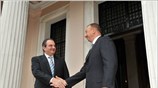 Ο πρωθυπουργός Κώστας Καραμανλής με τον Πρόεδρο του Αζερμπαϊτζάν Ιλχάμ Αλίγεφ κατά ...