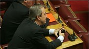 Ο πρώην ΥΠΕΘΟ, βουλευτής της ΝΔ Γιώργος Αλογοσκούφης παρακολουθεί την ομιλία του ...